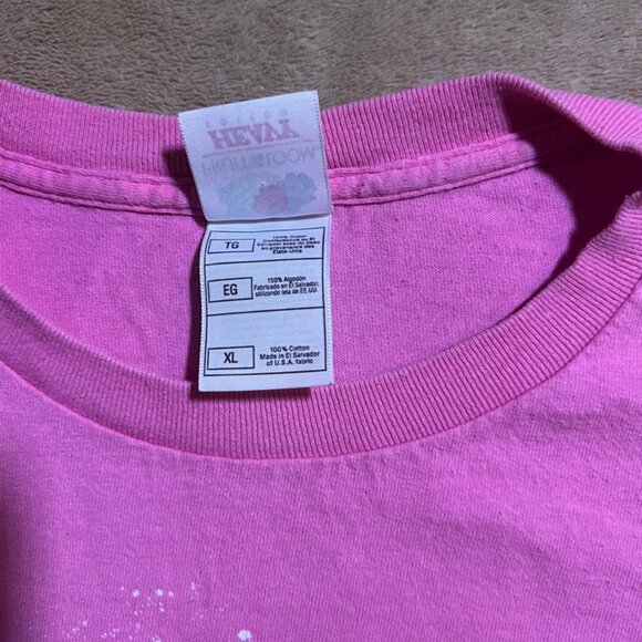 Holiday World LG Pink Cotton Souvenir Shirt Santa Indiana Fruit of The Loom (W) - Picture 3 of 4